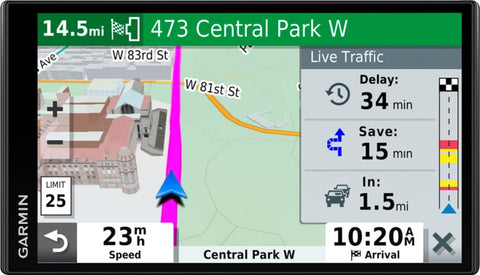 Garmin - DriveSmart 65 & Traffic - 6.95" GPS with Built-In Bluetooth - Black