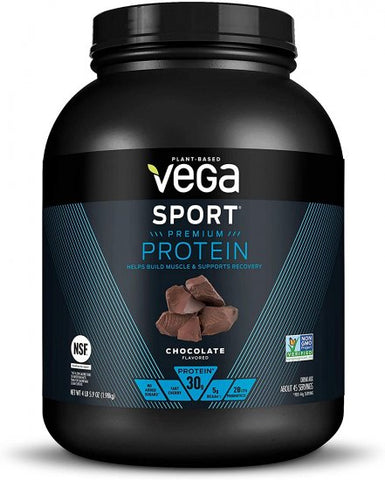 Vega Sport Premium Plant Protein Powder, Chocolate, 30g Protein, 4.41lb, 70.4oz
